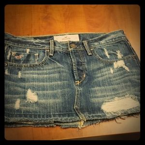 Hollister jean mini skirt